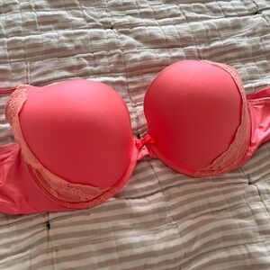 Victoria’s Secret Elegant Pink Lace Trim Bra 34DD